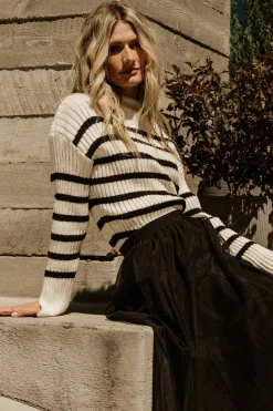 Baltic Born Landell Striped Sweater | Ivory + Black
