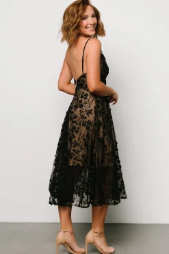 Baltic Born Larissa Midi Dress | Black + Nude
