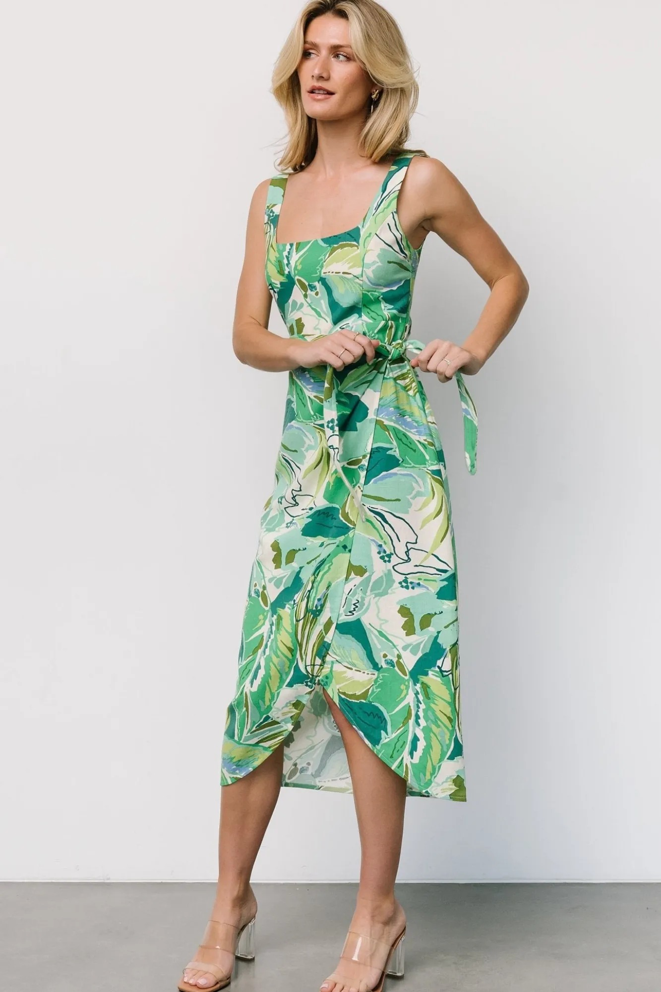 Baltic Born Latonya Faux Wrap Dress | Green Multi