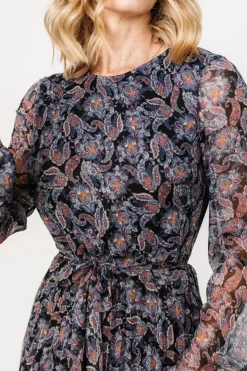 Baltic Born Laurie Midi Dress | Black Print