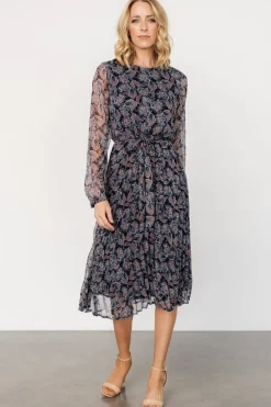 Baltic Born Laurie Midi Dress | Black Print