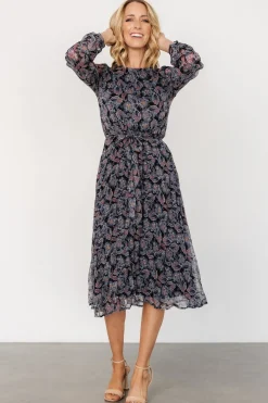 Baltic Born Laurie Midi Dress | Black Print
