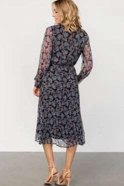 Baltic Born Laurie Midi Dress | Black Print