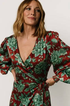 Baltic Born Lavinia Ruffle Maxi Dress | Rust + Green Floral