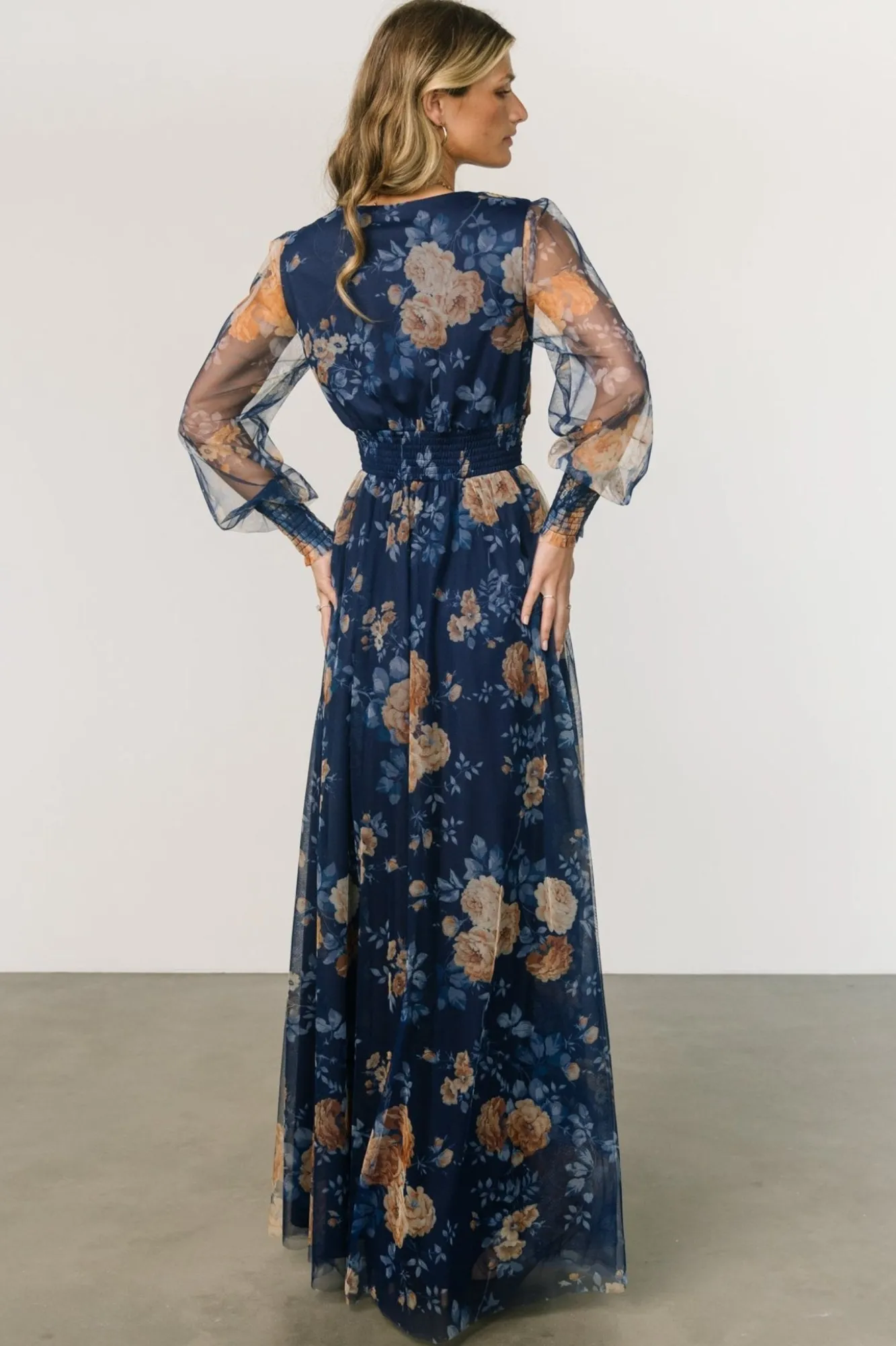 Baltic Born Layla Tulle Maxi Dress | Blue + Golden Floral