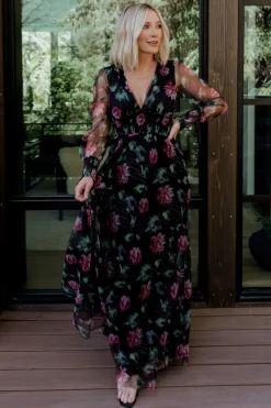 Baltic Born Layla Tulle Maxi Dress | Black Multi
