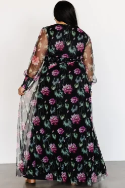 Baltic Born Layla Tulle Maxi Dress | Black Multi