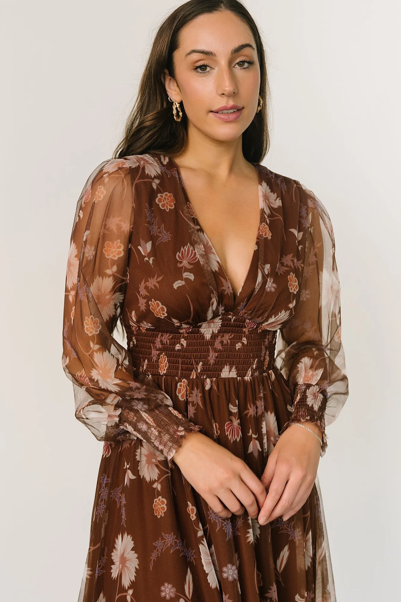 Baltic Born Layla Tulle Maxi Dress | Chestnut Floral