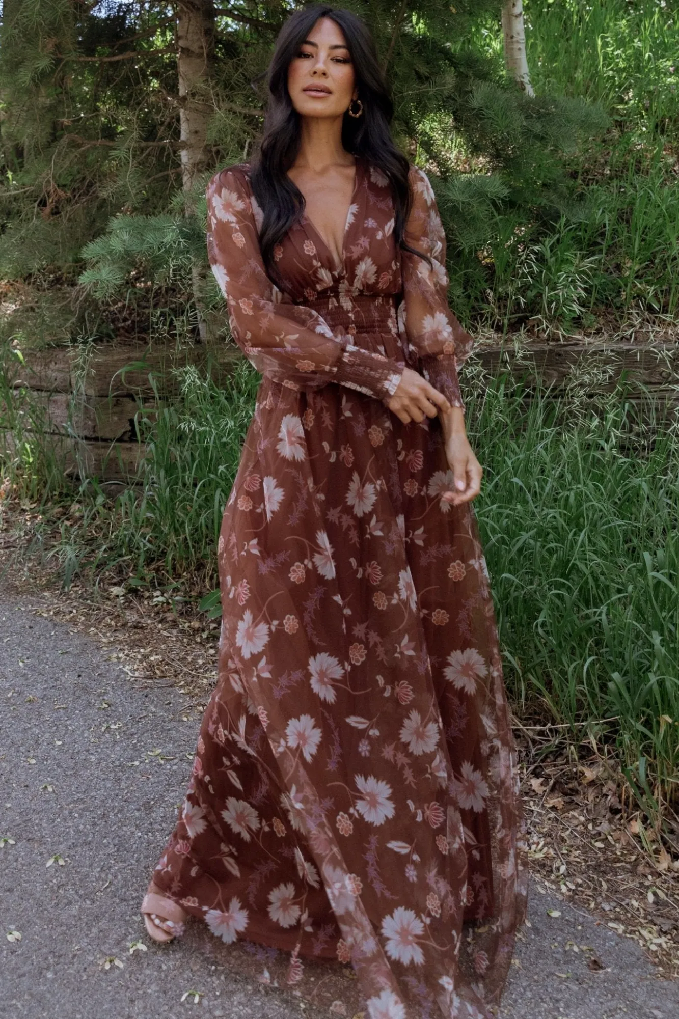 Baltic Born Layla Tulle Maxi Dress | Chestnut Floral