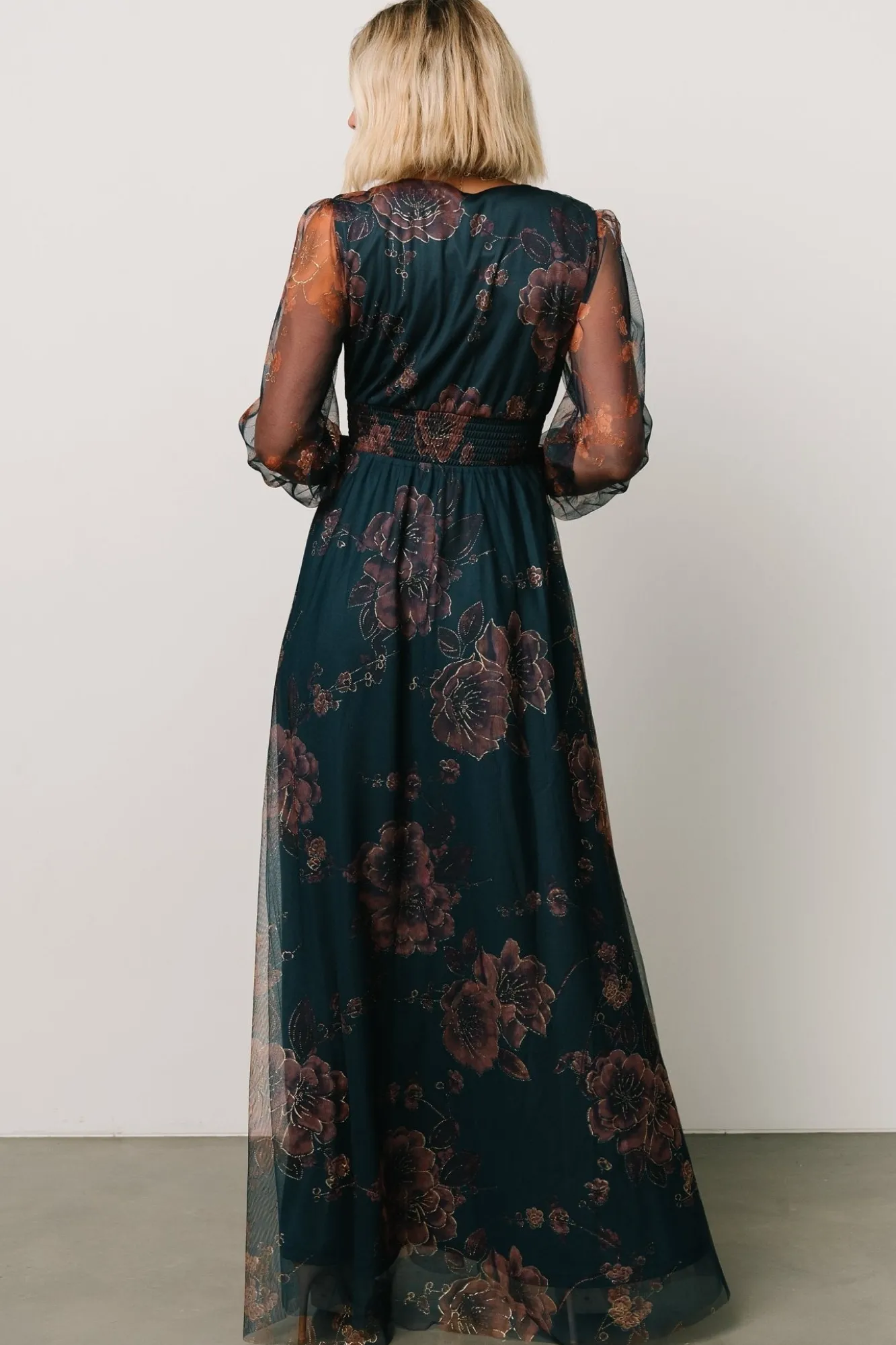 Baltic Born Layla Tulle Maxi Dress | Copper + Blue Metallic