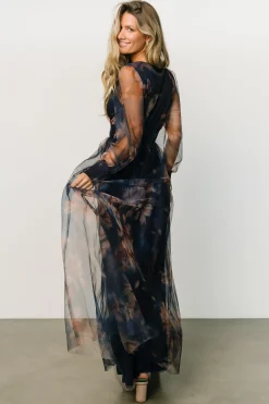 Baltic Born Layla Tulle Maxi Dress | Dark Blue Floral
