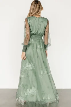 Baltic Born Layla Tulle Maxi Dress | Dusty Green Floral
