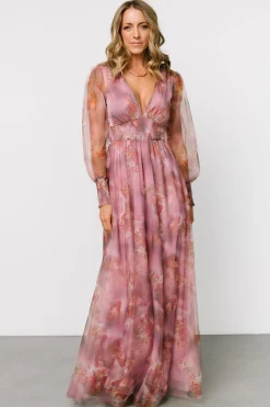 Baltic Born Layla Tulle Maxi Dress | Dusty Orchid Floral