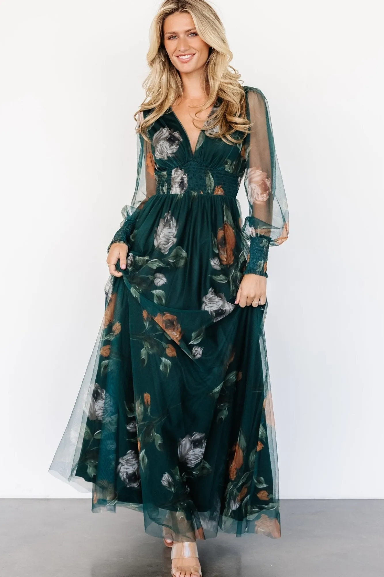 Baltic Born Layla Tulle Maxi Dress | Deep Topaz Floral