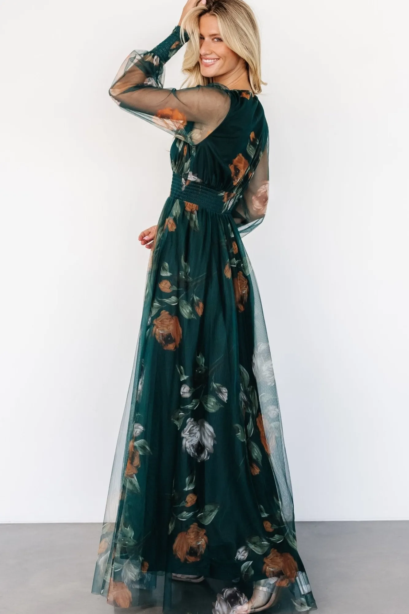 Baltic Born Layla Tulle Maxi Dress | Deep Topaz Floral