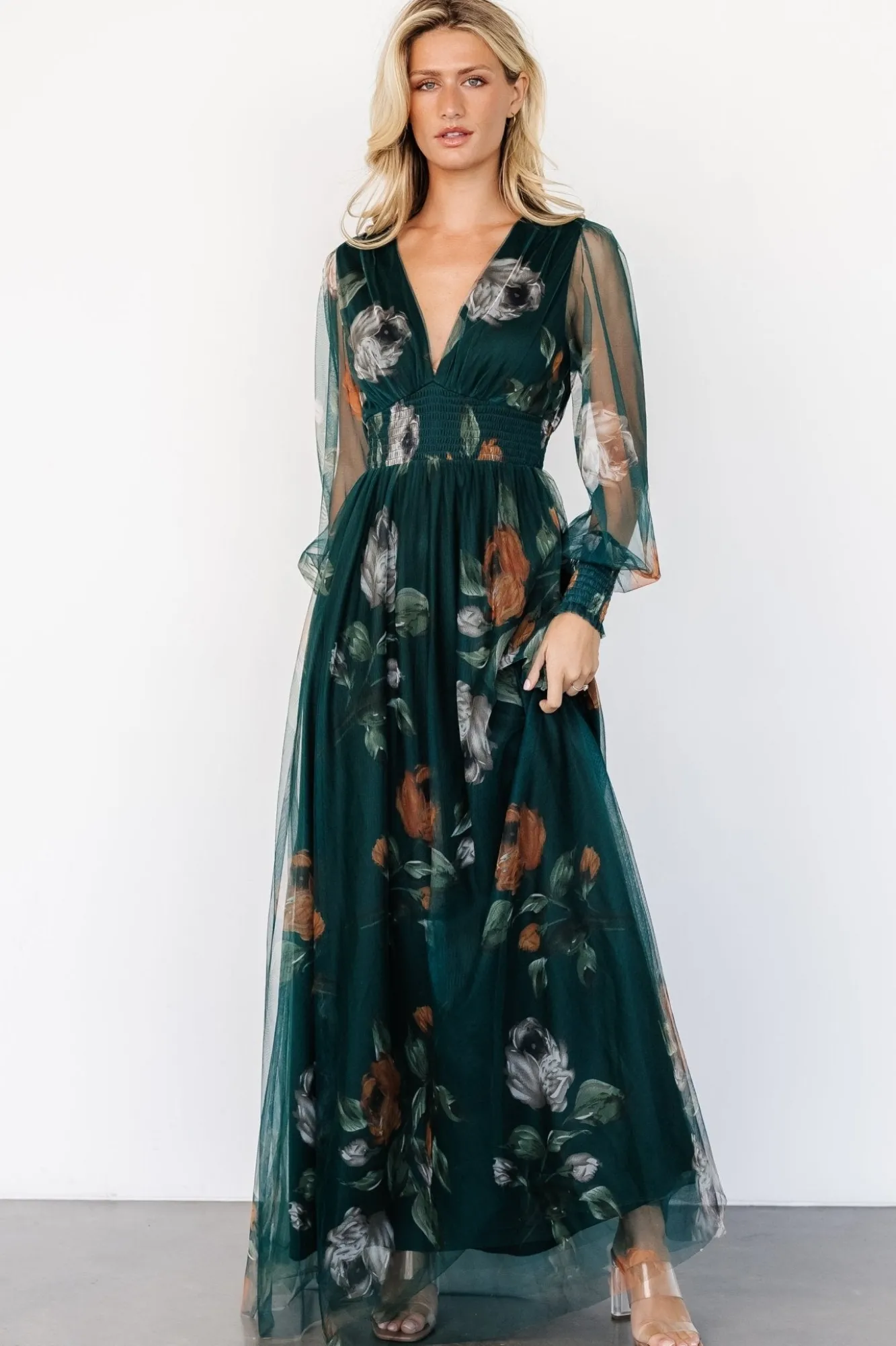 Baltic Born Layla Tulle Maxi Dress | Deep Topaz Floral