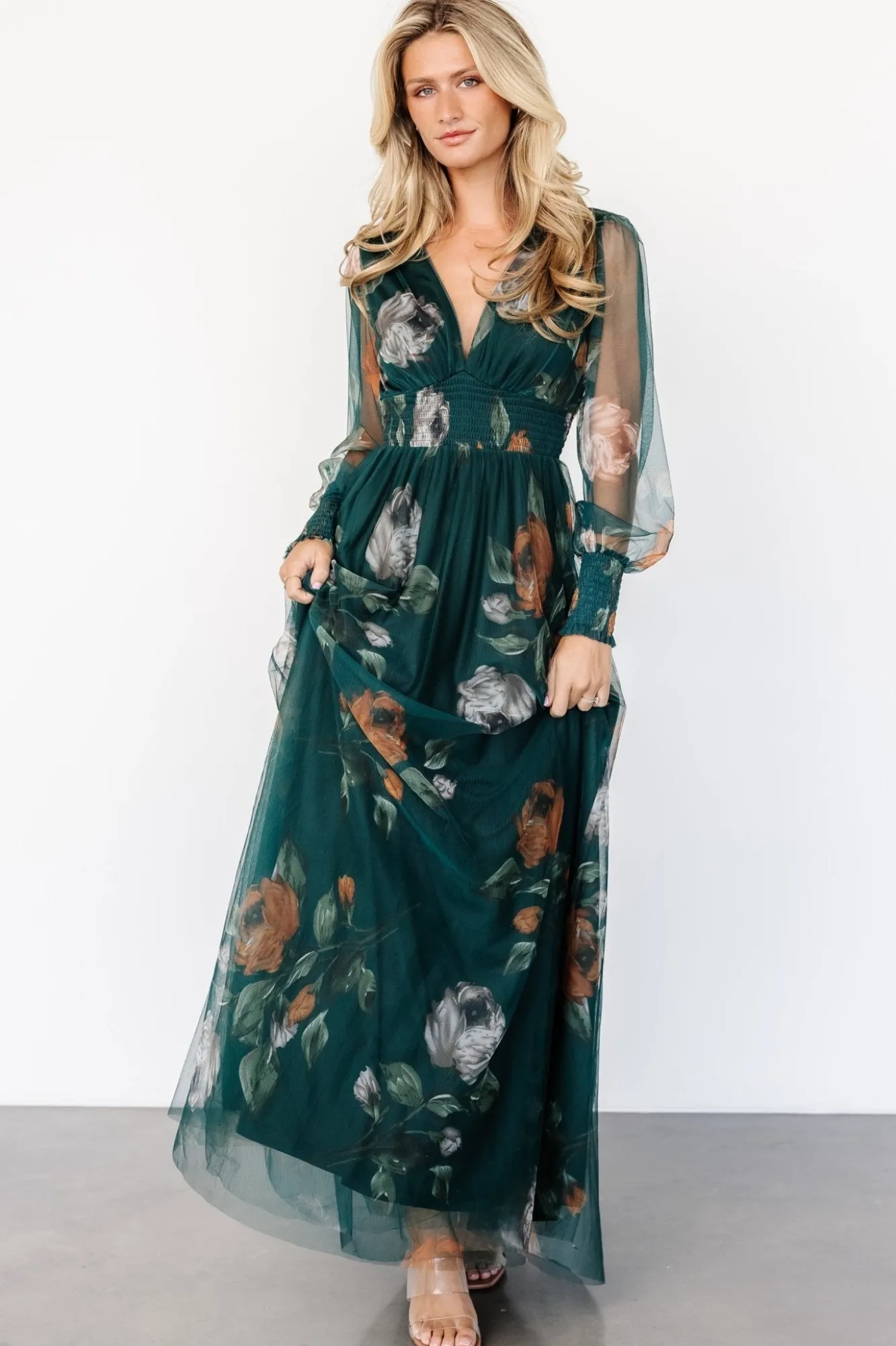 Baltic Born Layla Tulle Maxi Dress | Deep Topaz Floral
