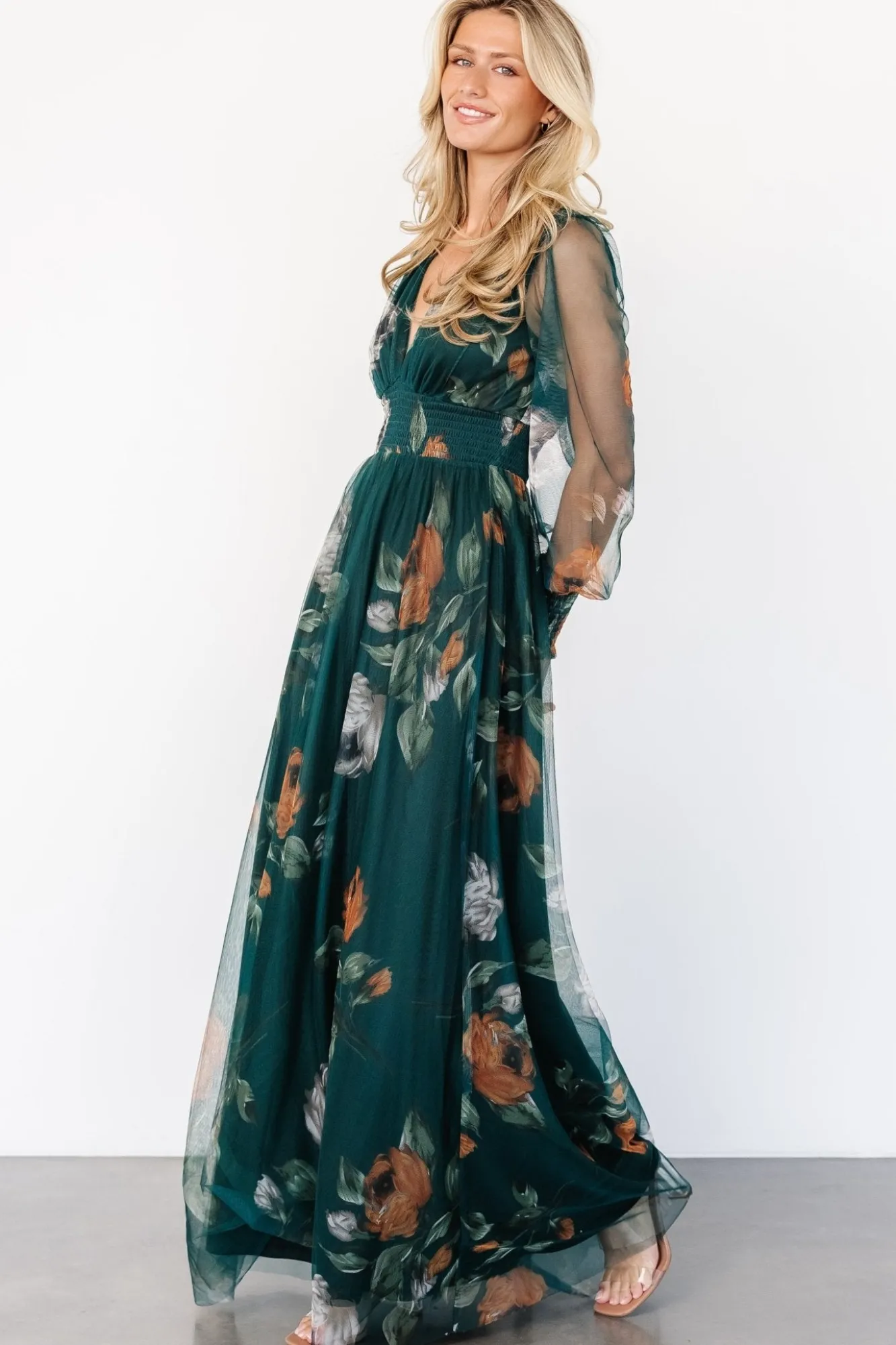 Baltic Born Layla Tulle Maxi Dress | Deep Topaz Floral
