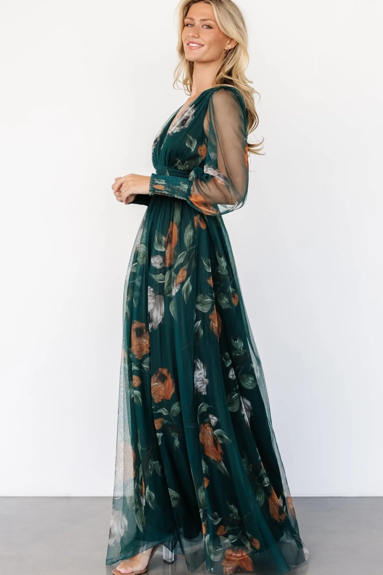 Baltic Born Layla Tulle Maxi Dress | Deep Topaz Floral