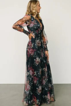 Baltic Born Layla Tulle Maxi Dress | Garden Navy Floral