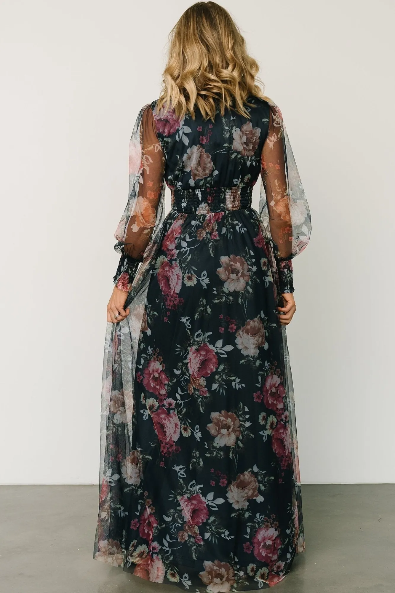 Baltic Born Layla Tulle Maxi Dress | Garden Navy Floral