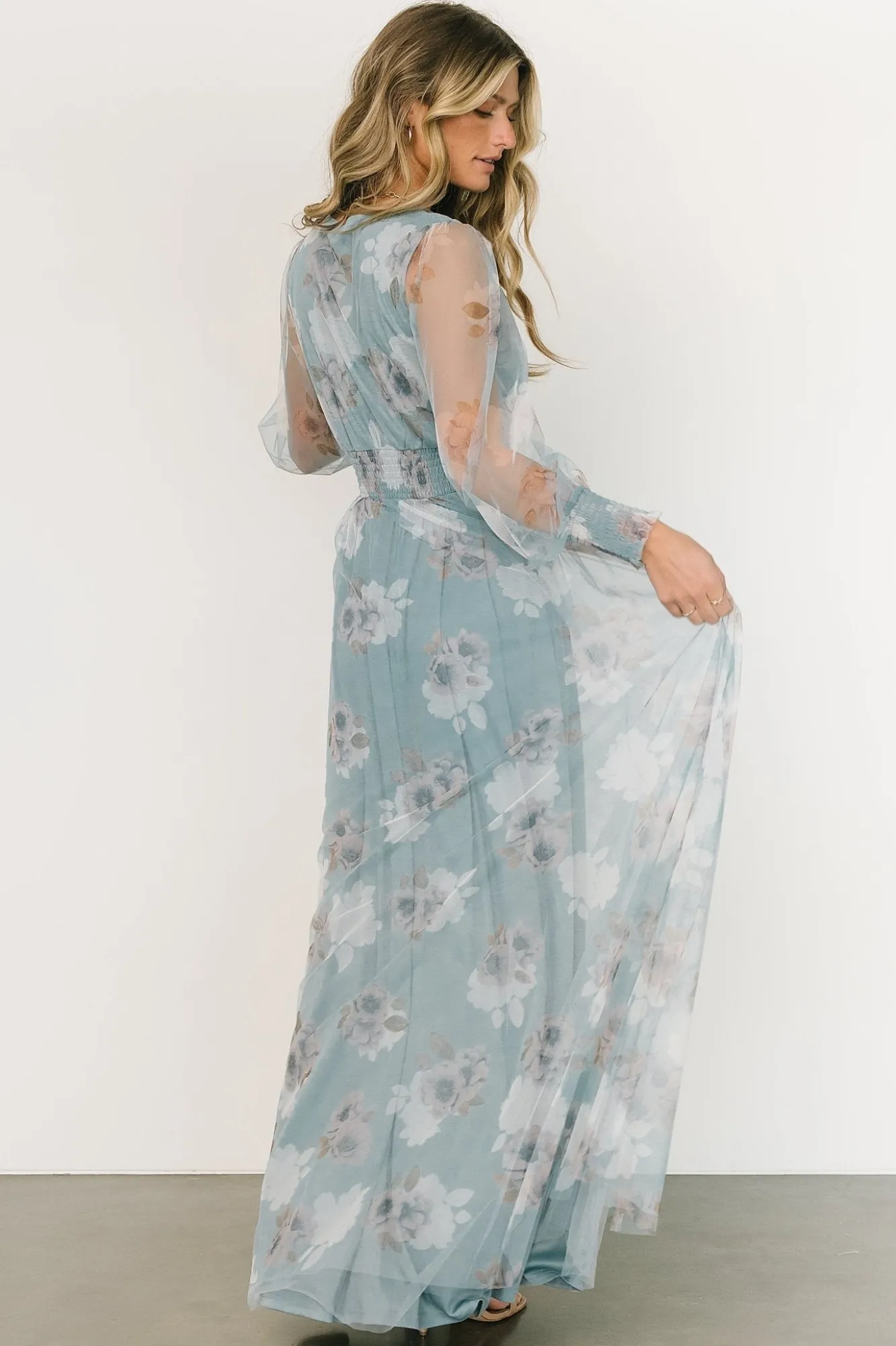 Baltic Born Layla Tulle Maxi Dress | Light Blue Floral