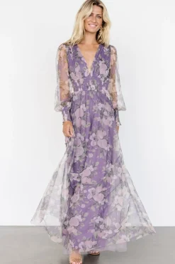 Baltic Born Layla Tulle Maxi Dress | Lavender + Blush Floral