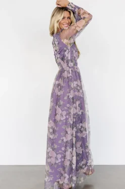 Baltic Born Layla Tulle Maxi Dress | Lavender + Blush Floral