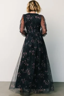 Baltic Born Layla Tulle Maxi Dress | Metallic Blue + Pink