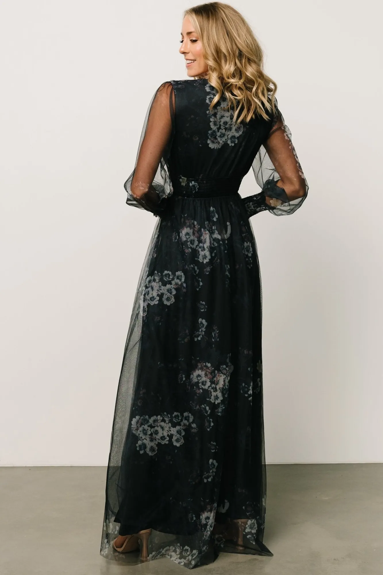 Baltic Born Layla Tulle Maxi Dress | Navy Multi