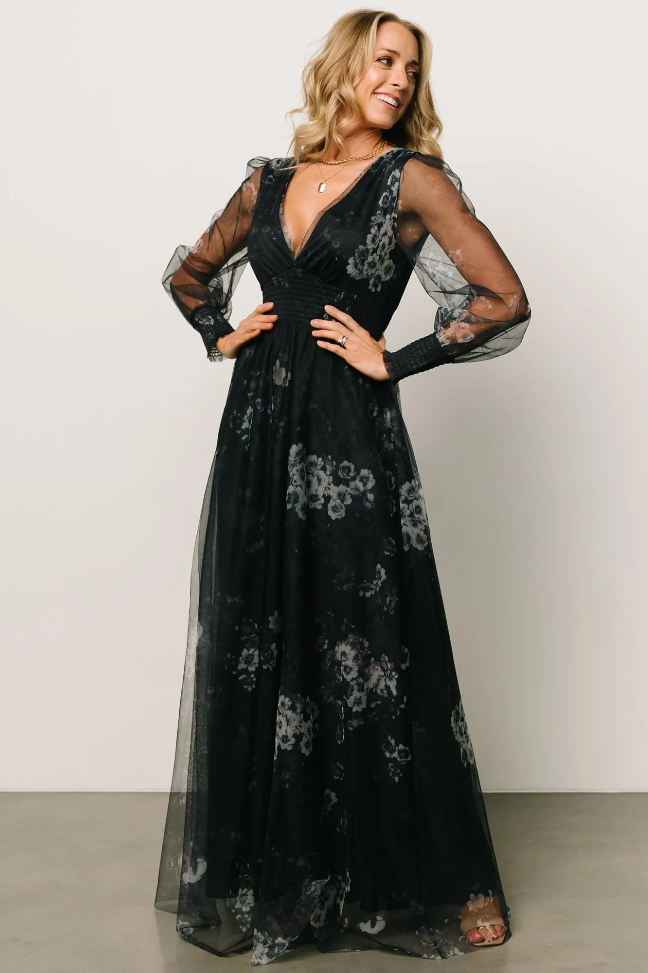 Baltic Born Layla Tulle Maxi Dress | Navy Multi