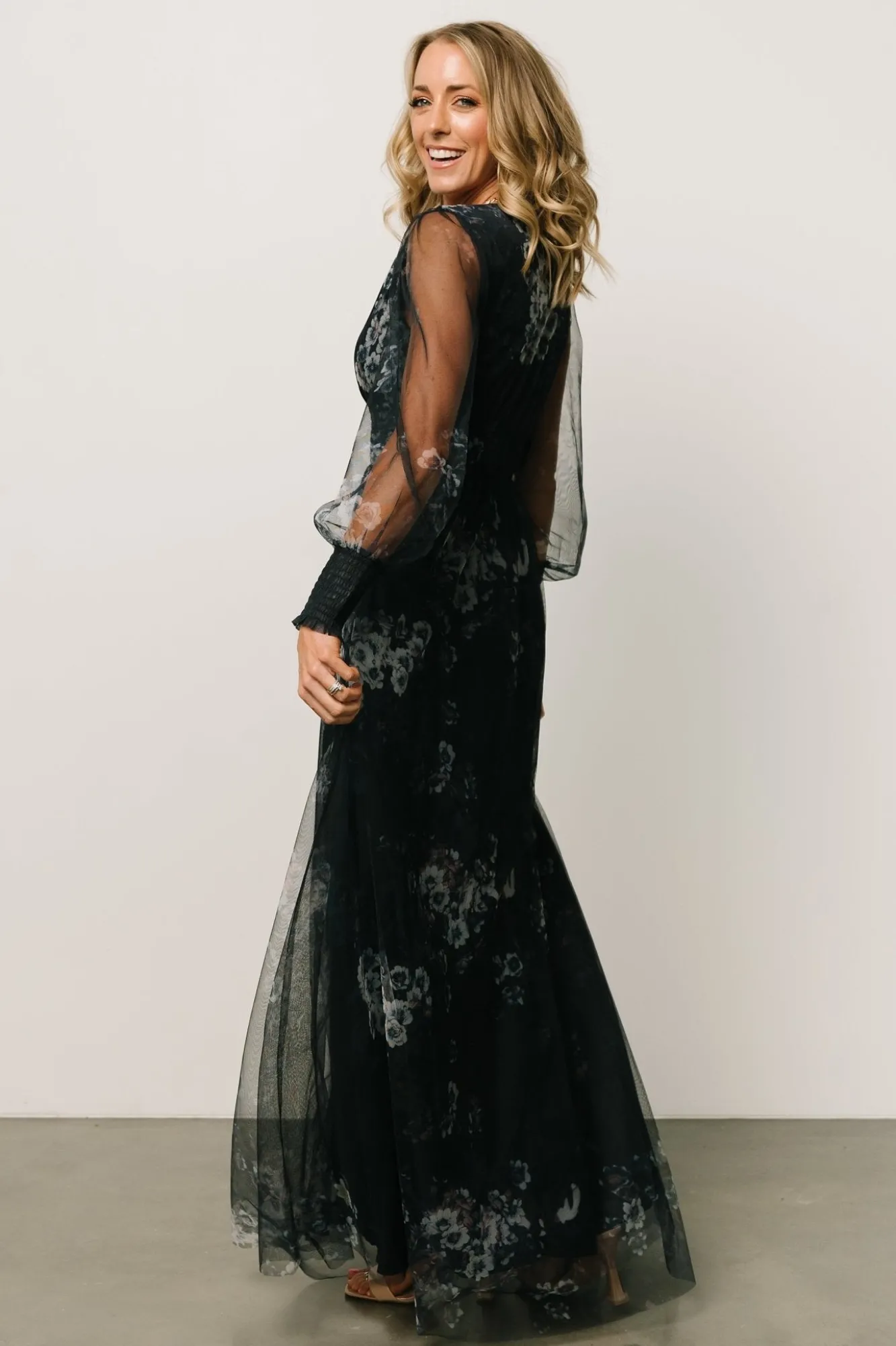 Baltic Born Layla Tulle Maxi Dress | Navy Multi