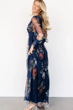 Baltic Born Layla Tulle Maxi Dress | Navy Blue Floral