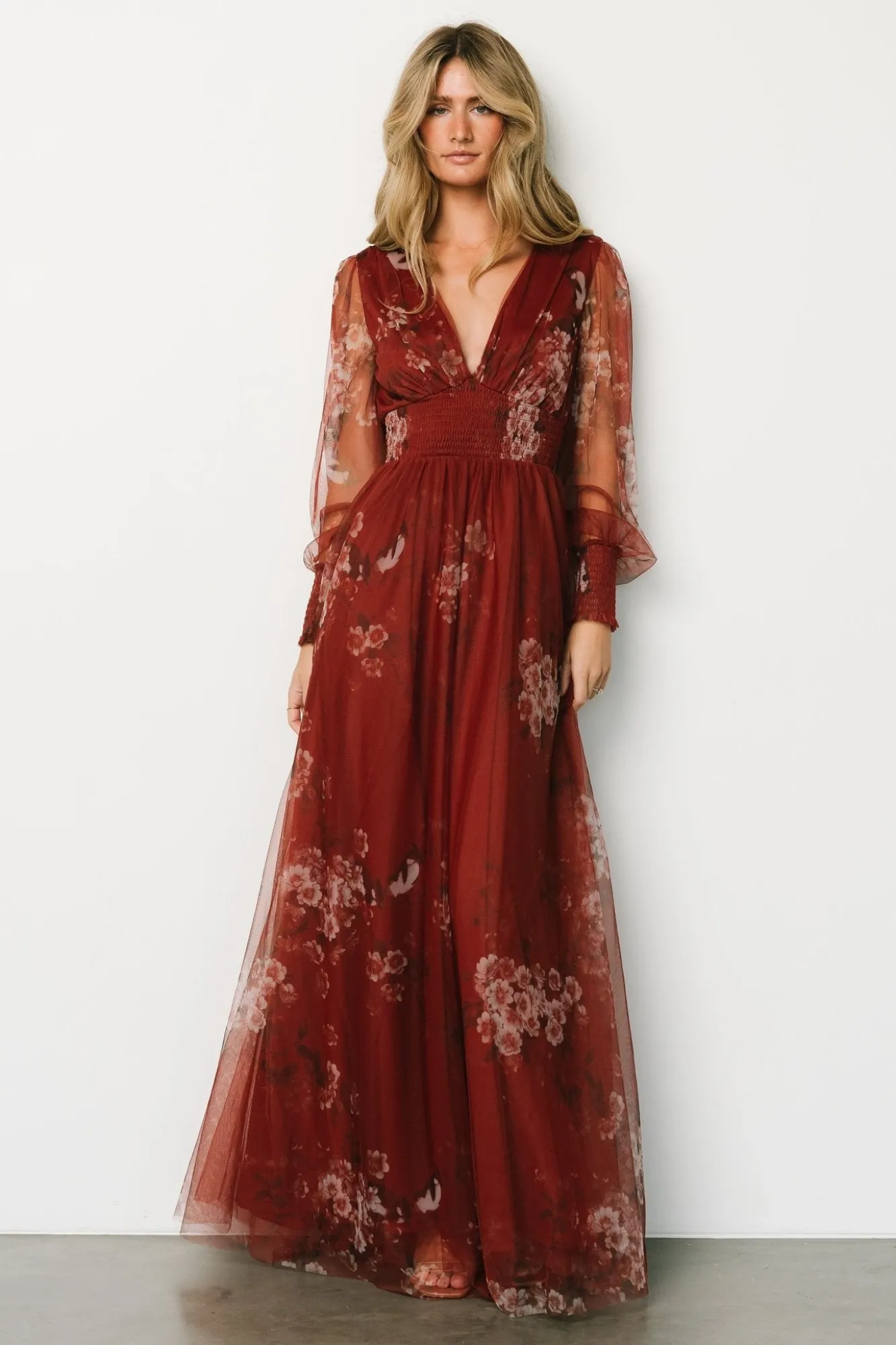 Baltic Born Layla Tulle Maxi Dress | Rust Floral