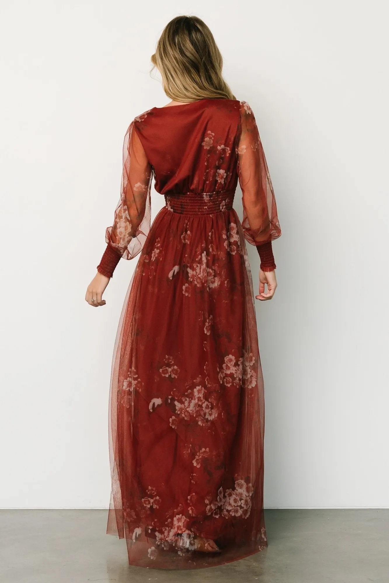 Baltic Born Layla Tulle Maxi Dress | Rust Floral