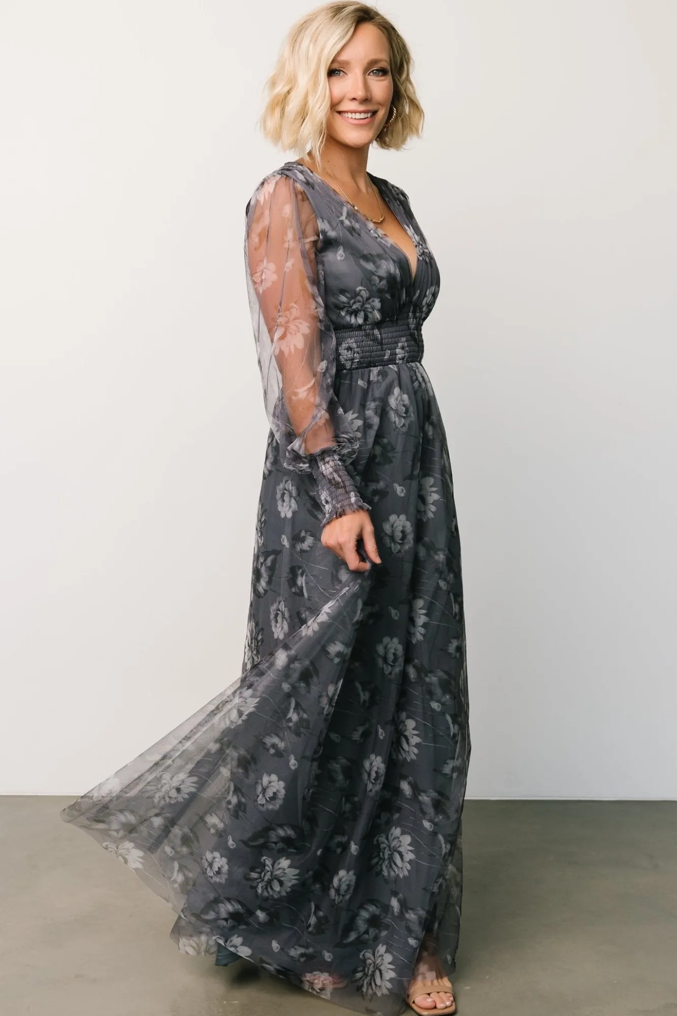 Baltic Born Layla Tulle Maxi Dress | Slate Floral