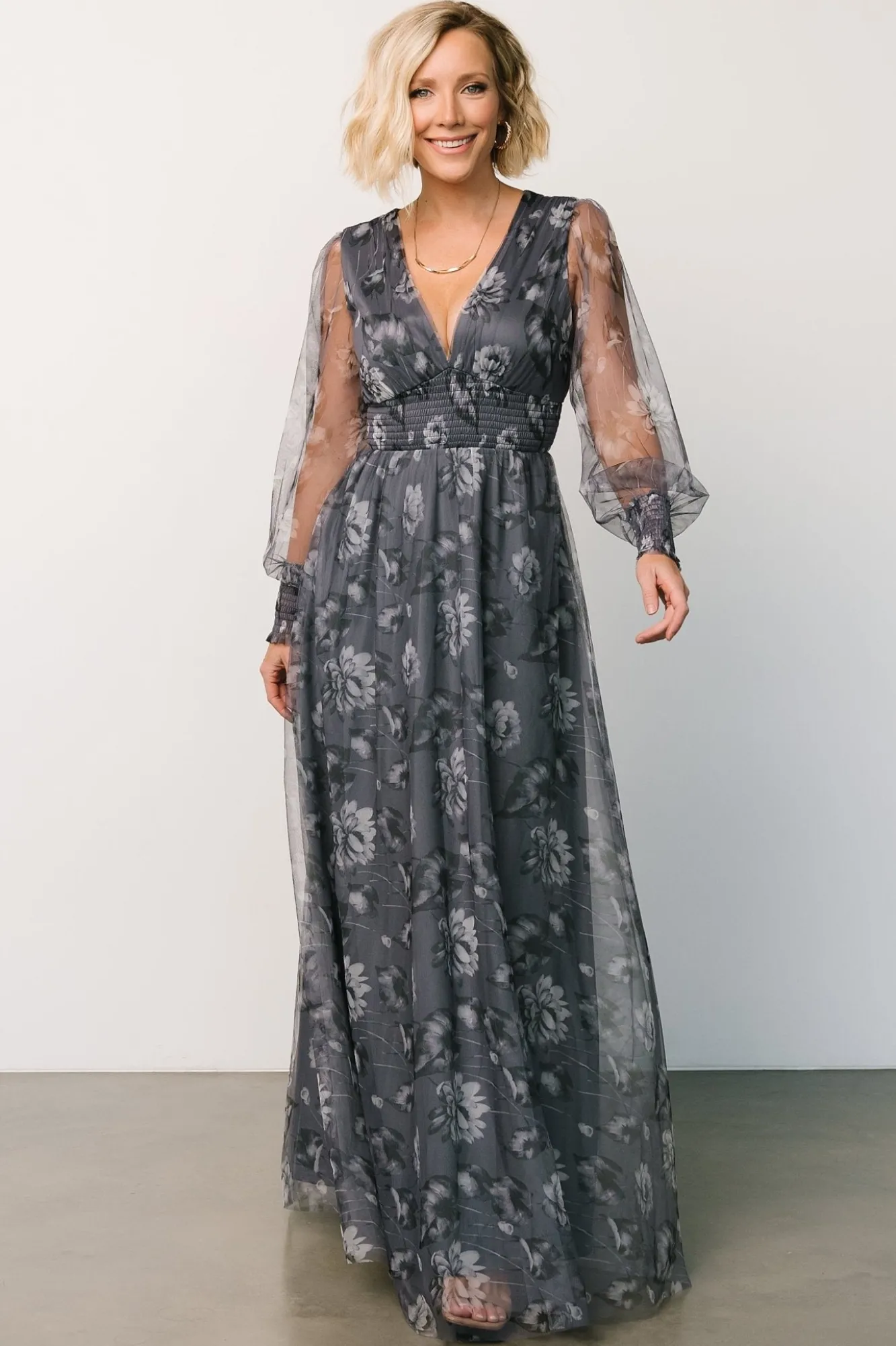 Baltic Born Layla Tulle Maxi Dress | Slate Floral