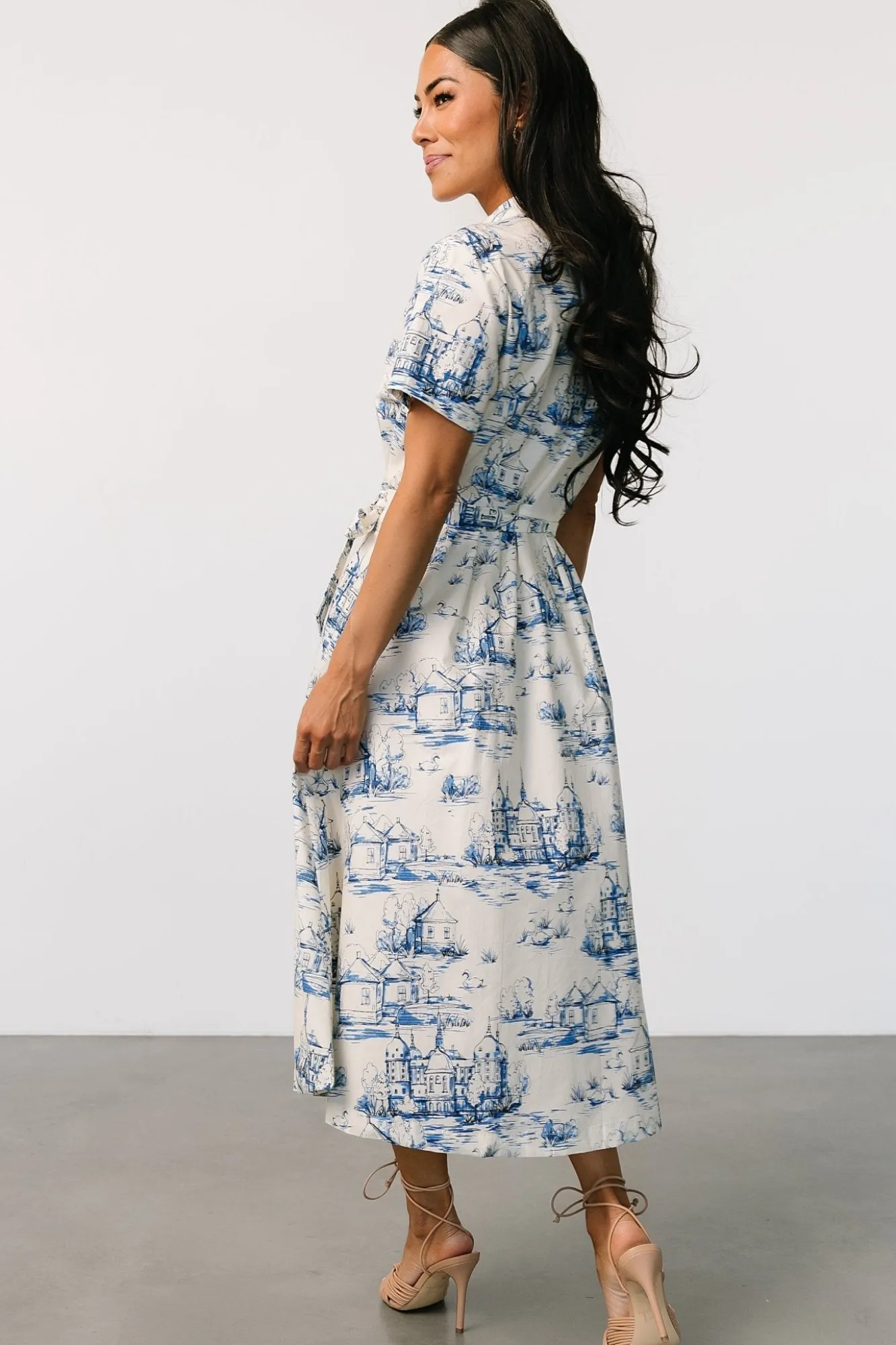 Baltic Born Layne Midi Dress | Cream + Blue