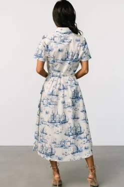 Baltic Born Layne Midi Dress | Cream + Blue