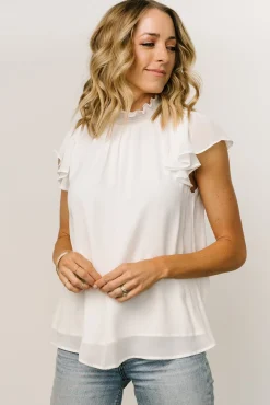 Baltic Born Leah Mock Neck Top | Off White