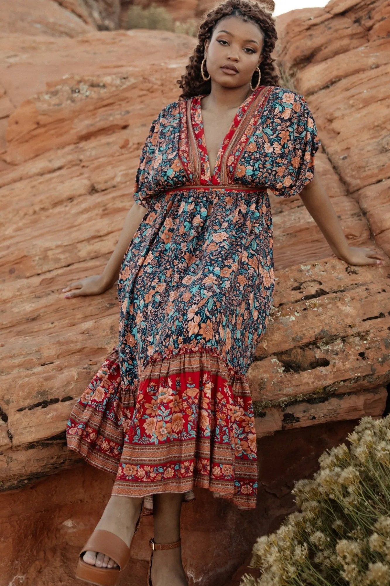 Baltic Born Leeanne Midi Dress | Navy Multi Floral