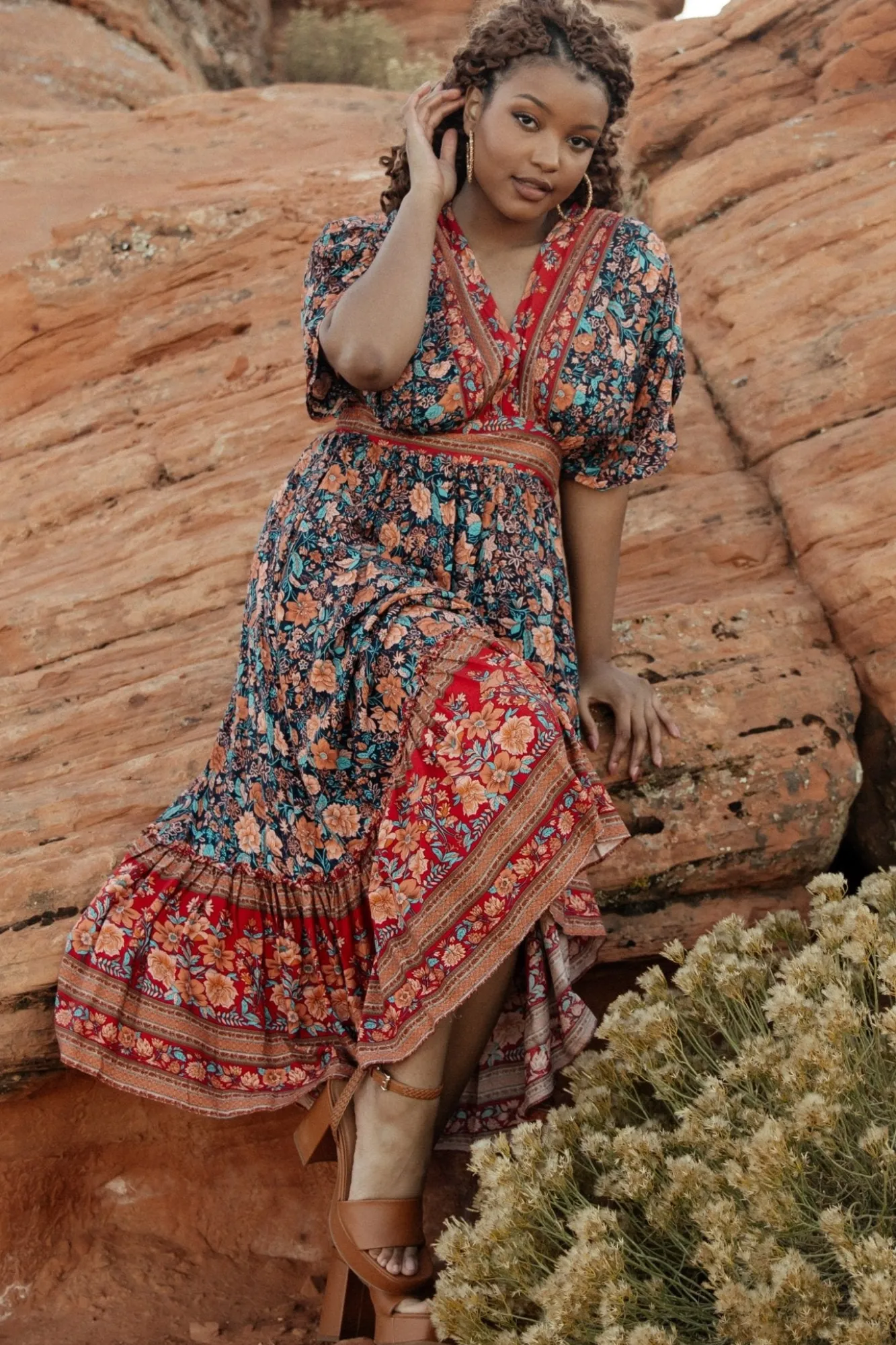 Baltic Born Leeanne Midi Dress | Navy Multi Floral