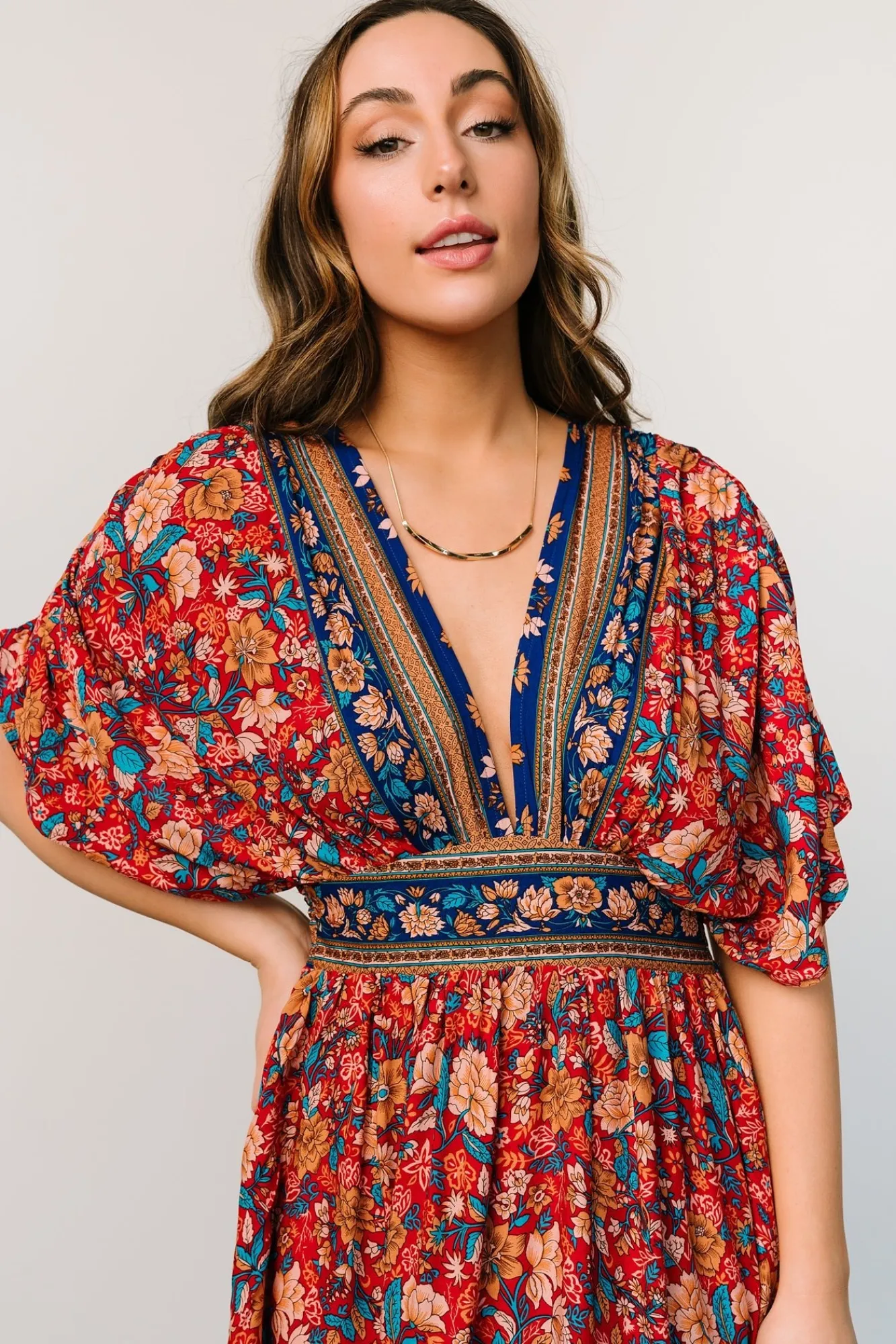 Baltic Born Leeanne Midi Dress | Red Multi Floral