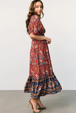 Baltic Born Leeanne Midi Dress | Red Multi Floral
