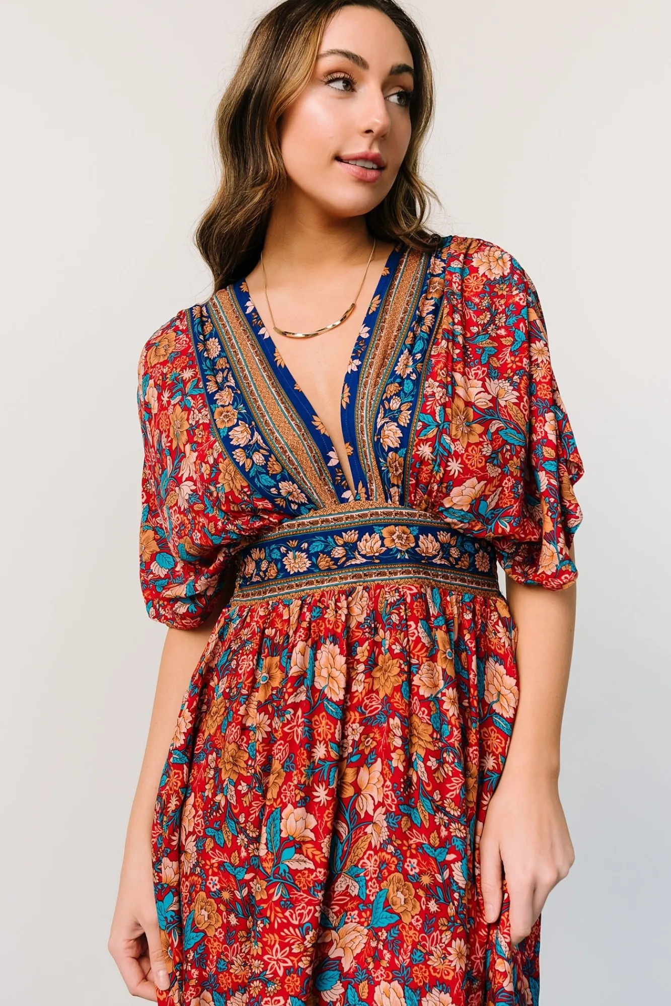 Baltic Born Leeanne Midi Dress | Red Multi Floral