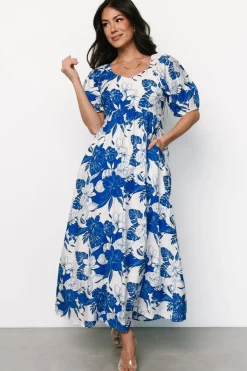 Baltic Born Leela Maxi Dress | Cobalt + Off White