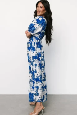 Baltic Born Leela Maxi Dress | Cobalt + Off White