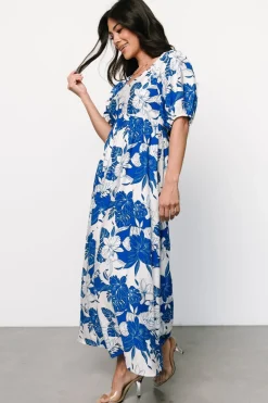 Baltic Born Leela Maxi Dress | Cobalt + Off White