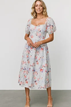 Baltic Born Leila Eyelet Midi Dress | Light Blue Floral