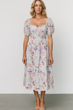 Baltic Born Leila Eyelet Midi Dress | Light Blue Floral